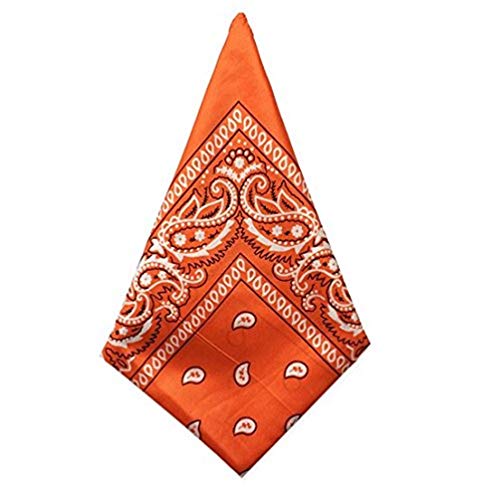 Doble Cara De Impresión Paisley Vaquero Bandana Favor Simple Del Partido Head Wrap Bufanda Pulsera (Color : Naranja, Size : One Size)