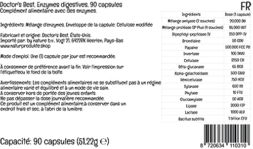 Doctor's Best, Digestive Enzymes ( Enzimas Digestivas ), 90 Cápsulas vegetarianas, Mezcla de Enzimas, Probadas en Laboratorio, Sin Gluten, Sin Soja, no GMO