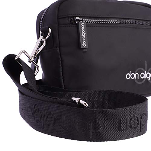 Don Algodón Bolso Bandolera para Mujer, Negro, 22 x 8 x 16 cm