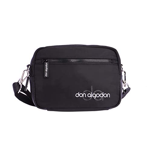 Don Algodón Bolso Bandolera para Mujer, Negro, 22 x 8 x 16 cm