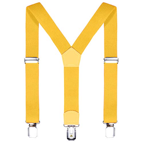 DonDon niños tirantes amarillo 2 cm estrecho longitud ajustable para una altura de 80 cm a 110 cm o sea 1-5 años