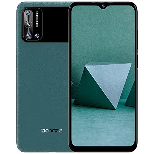 DOOGEE N40 Pro Android 11 Móvil Libres 4G, Helio P60 Octa-Core 6GB+128GB, 6.52'' HD+ Teléfono, Batería 6380mAh, Cámara Trasera Cuatro 20MP, Cámara Frontal 16MP, Huella Digital Dual SIM GPS Verde