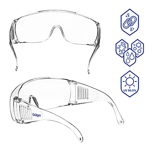 Dräger X-pect 8110 | Cubregafas protectoras | Lentes de seguridad antivaho | Para laboratorio, agricultura, industria | 1 gafa