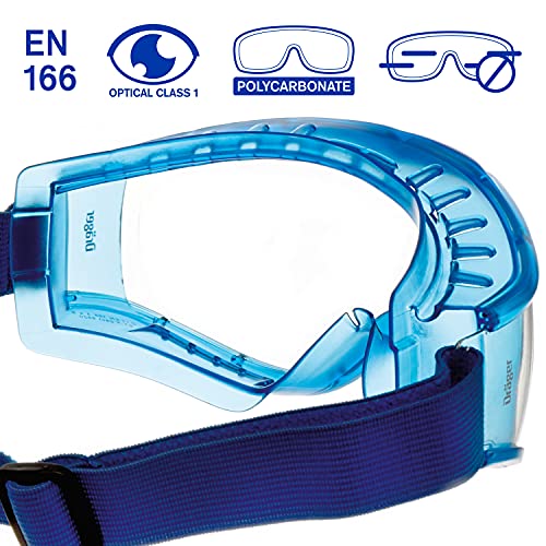 Dräger X-pect 8520 Antiparras | Gafas de Seguridad panorámicas antivaho | Lentes de policarbonato con ventilación indirecta