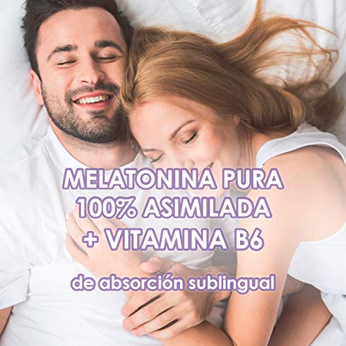 DUERME BIEN – Melatonina Pura 100% Asimilada de Absorción Sublingual + Vitamina B6 | Para un Descanso Profundo y Reparador | Dormirás Como Nunca Antes | Melatonina de Rápida Actuación | 60 UND.