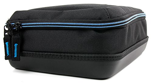 DURAGADGET Bolsa Acolchada Profesional Negra con Compartimentos para cámaras Deportivas Samsung Gear 360 / Ricoh WG-M2 / Gearmax W8 WiFi/SJCAM SJ5000 Plus