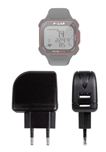 DURAGADGET Cargador Europeo De Viaje para Reloj Polar RC3 GPS Bike - con Doble Puerto USB 2000mA Compatible