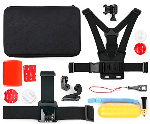 DURAGADGET Kit de Accesorios + Estuche para cámaras Deportivas o cámaras de acción SJCAM SJ5000X / Sj5000 Plus Sj5000+ Ambarella A7LS75 / SJCAM SJ4000 WiFi