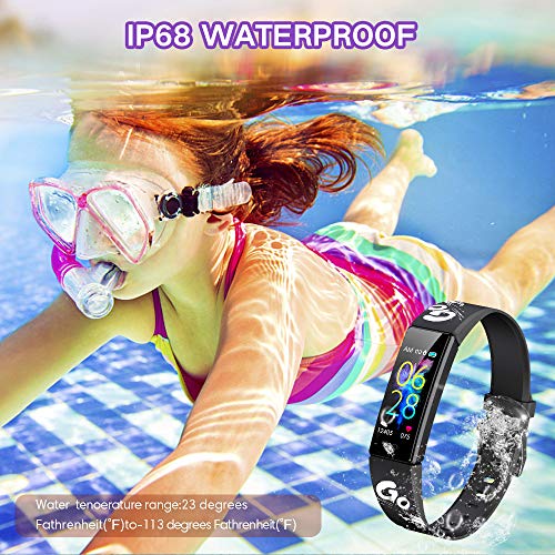 Dwfit Pulsera Actividad Inteligente Reloj Inteligente para Niños Niñas, Impermeable IP68 Deportivo Smartwatch con Podómetro Pulsómetros Monitor de Sueño Contador de Caloría