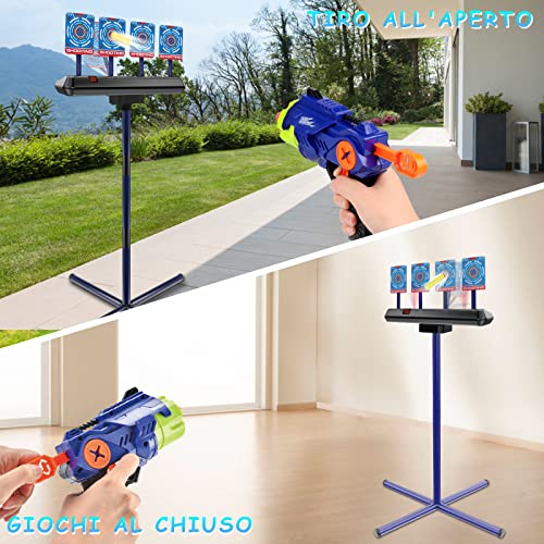 DX DA XIN Diana Electrónica con Pistola Diana Digital de Altura Ajustable Restauración Automática con Efecto Sonido Luz de Juguete de Cumpleaños de Navidad para Niños Niños 4 5 6 7 8 9 Años