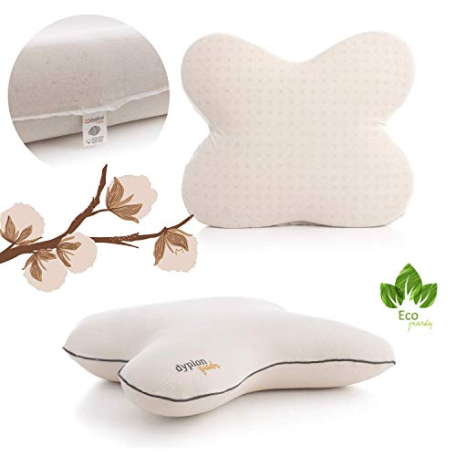 Dyplon Quadro | Almohada Ortopédica Cervical | Memory Foam | Cojin Antiescaras | Ideal para Descansar de Lado | Producto Europeo | Funda 100% en algodón Natural | Transpirable