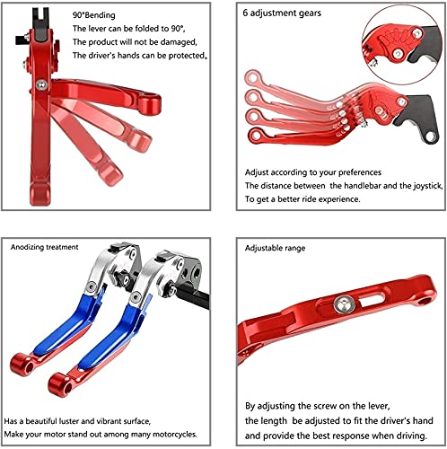 DZSLTC Conjunto De Freno Palanca Specialized Más Caliente para Honda CBR 600 RR CBR600RR 2007-2017 Palanca De Embrague De Freno Retráctil De Motocicleta CNC Logo REPSOL (Color : I)