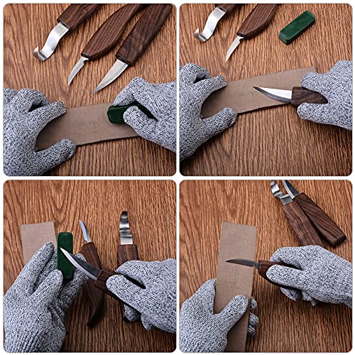 Eamplest 10pcs Juego de Cuchillos para Tallar Madera, Juego de Herramientas de Tallado para Carpintería de Bricolaje, para Principiantes y Profesionales Escultores