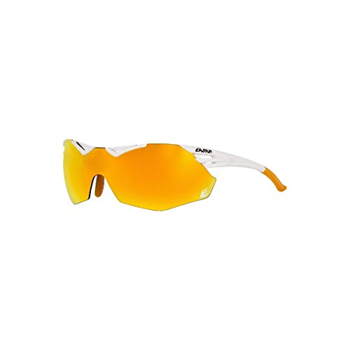 EASSUN Gafas de Running Avalon, Solares Cat 3, Ajustables y Antideslizantes (Blanco/Rojo Fuego)