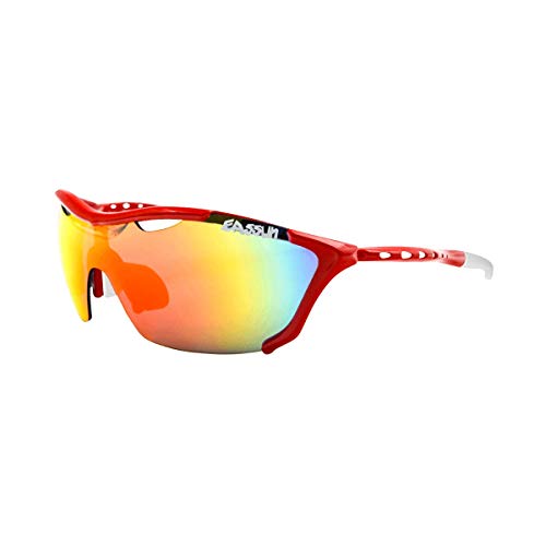 EASSUN Gafas de Running Record, Solares Cat 2 o 3 y Ultraligeras con Sistema de Ventilación Airflow - Rojo, Rojo Fuego, Cat 2