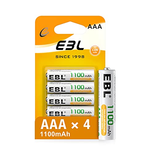 EBL AAA Baterías Recargables de 1100mAh con último Paquete (4 Unidades)