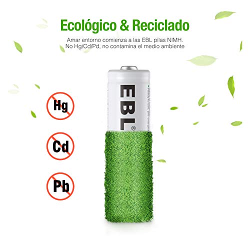 EBL AAA Baterías Recargables de 1100mAh con último Paquete (4 Unidades)