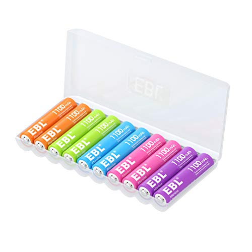 EBL Pilas Recargables AAA 1100mAh Ni-MH Arco Iris Batería Recargables
