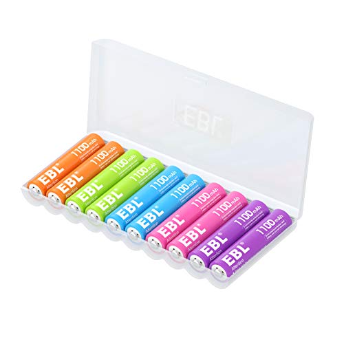 EBL Pilas Recargables AAA 1100mAh Ni-MH Arco Iris Batería Recargables