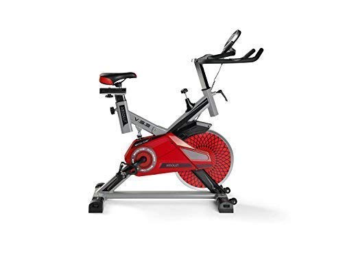 ECODE Bicicleta Spinning Absolut. Uso semiprofesional con pulsómetro, Pantalla LCD y Resistencia Variable. Estabilizadores. Completamente Regulable.