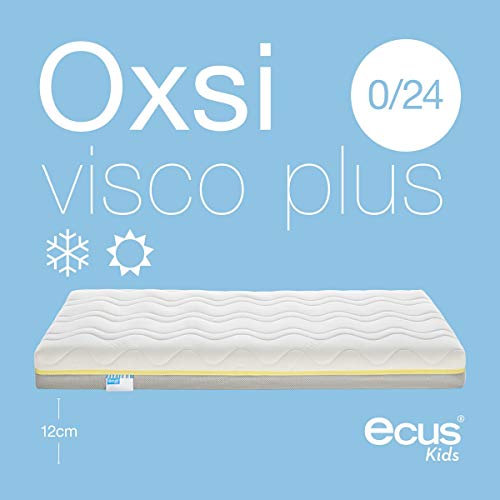 Ecus Kids viscoelástica Colchón de Cuna oxsi visco Plus 120 x 060, Bambú, 120x60 cm (Paquete de 1)