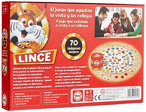 Educa - Lince Juego de Mesa, 70 Imágenes, Multicolor (17472)