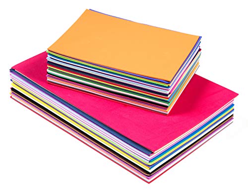 Edukit EVA Foam Sheets; A4 and A5 Sizes; 2mm Thick; 60 per Pack; Assorted Colours - for DIY Craft Activities and Supplies