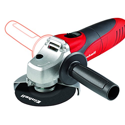 Einhell Amoladora angular TC-AG 125 (850W, 12.000 1/min de velocidad, disco de 125mm-ø, protector de disco, bloqueo de husillo, cabezal de engranaje plano de aluminio)