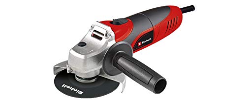 Einhell Amoladora angular TC-AG 125 (850W, 12.000 1/min de velocidad, disco de 125mm-ø, protector de disco, bloqueo de husillo, cabezal de engranaje plano de aluminio)