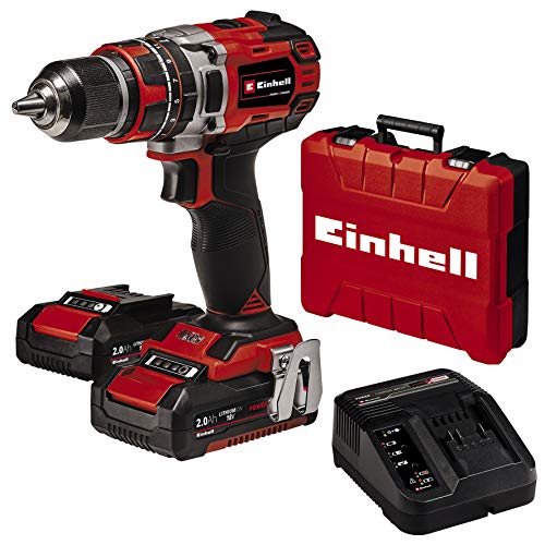 Einhell Taladro percutor atornillador inalámbrico TE-CD 18/50 Li-i BL Power X-Change (iones de litio, 18 V, motor sin escobillas, control electrónico del par, incl. 2 baterías 2,0 Ah y cargador)