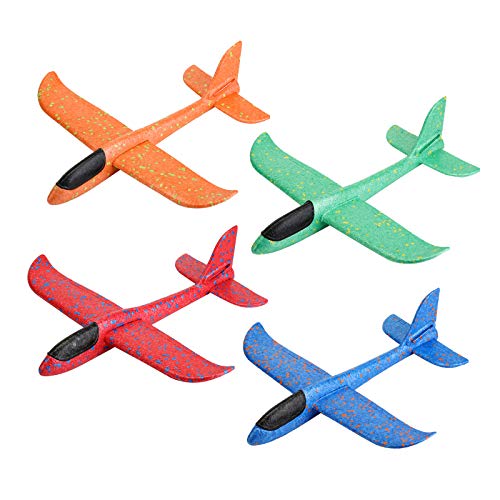 EKKONG Avion Planeador, Planos de Espuma, Aviones de Juguete para niños, Deportes Al Aire Libre Volar Juguete (4 Pcs )