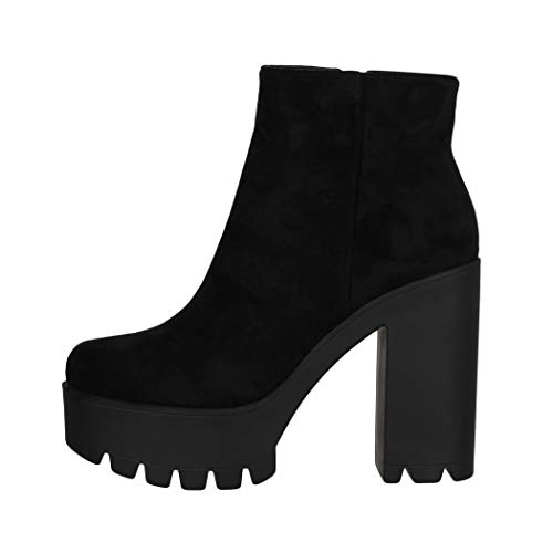 Elara Botines Chelsea para Mujer Chunkyrayan Negro HQ115 Black-37