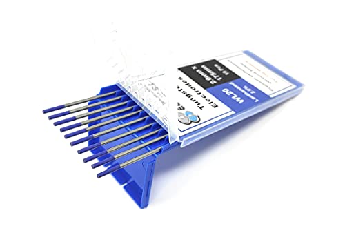 ELCAN Tungstenos soldadura TIG Lantano 2% Azul WL20 profesional, electrodos soldadura para torcha TIG de 1,0 1,6 2,0 2,4 3,2 mm, 10 unidades - Dimensiones: 2,0 x 175 mm
