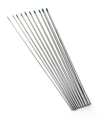 ELCAN Tungstenos soldadura TIG Puro Verde WP profesional, electrodos soldadura para torcha TIG de 1,0 1,6 2,0 2,4 3,2 mm, 10 unidades - Dimensiones: 1,0/1,6/2,0/2,4/3,2 x 175 mm