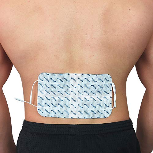 Electrodo grande para la espalda baja de axion | Parche lumbar 20 x 12 cm para electroestimulador TENS y EMS | Autoadhesivo reusable con conexión clavija de 2 mm