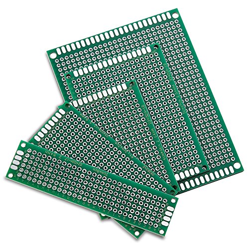 ELEGOO 32 Piezas Doble Cara Junta de PCB Doble Cara Tarjeta Placa Prototipo Kit para Soldadura DIY con 5 Tamaños Compatible con los kits Arduino