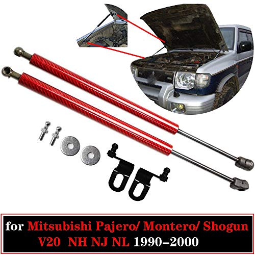 Elevación del portón trasero Apto for Mitsubishi Pajero/Montero ajuste for/ajuste for Shogun V20 NH NJ NL 1990-2000 delanteras del capo de la capilla Gas Struts ayuda de la elevación de choque Amo