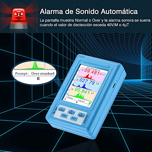 Elikliv Detector de Radiación de Campos Electromagnéticos, Digital Medidor de EMF Radiación Electromagnetica con LCD Pantalla y Contador Geiger para Interior y Exterior