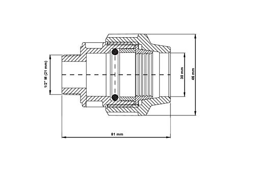 Empalme de tubo de polietileno de 1/2 pulgada con rosca exterior x 20 mm, MDPE PE PE para tuberías de agua, de plástico, para tubo de conexión