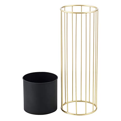 [en.casa] Soporte para Plantas de Metal 2 Piezas 46 x 22 x 22 cm y 70 x 25 x 25 cm Estantería para macetas Bastidor para macetas Negro y Color Dorado