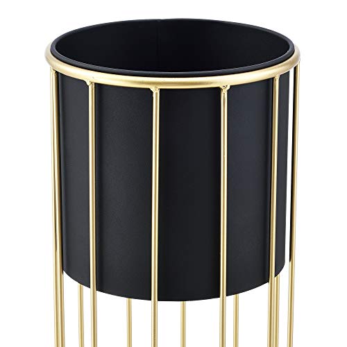 [en.casa] Soporte para Plantas de Metal 2 Piezas 46 x 22 x 22 cm y 70 x 25 x 25 cm Estantería para macetas Bastidor para macetas Negro y Color Dorado