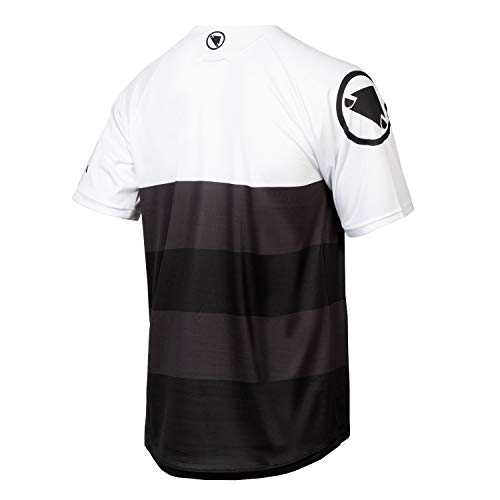 Endura Camiseta de ciclismo de manga corta con estampado de núcleo SingleTrack para hombre, color negro, pequeño