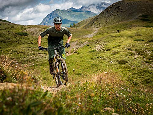 Endura Camiseta de ciclismo de manga corta con estampado de núcleo SingleTrack para hombre, color negro, pequeño