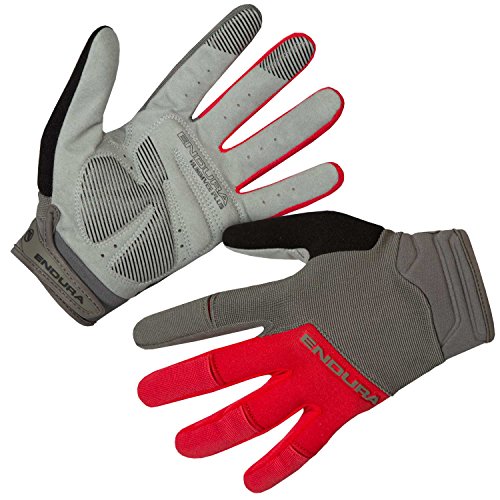 Endura Hummvee Plus II - Guantes de ciclismo para hombre (talla pequeña), color rojo