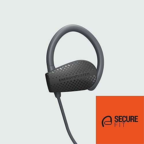 Energy Sistem Earphones Bluetooth Sport 1+ Dark (Bluetooth 5.1, Control por Voz Voice Assistant, Sistema de sujeción Secure-fit, Resistentes al Sudor)-Negro