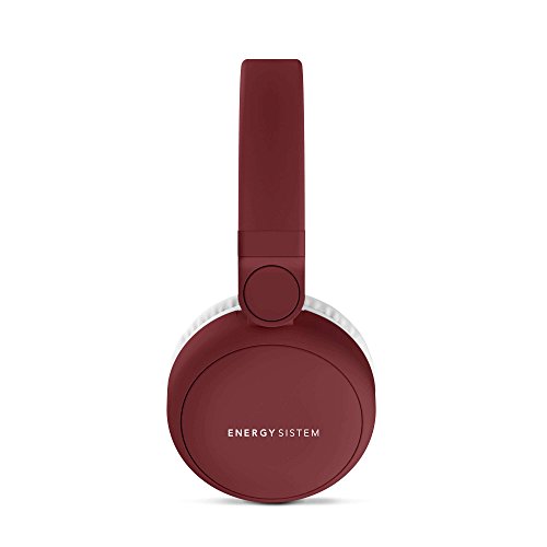 Energy Sistem Headphones 2 - Auriculares con Bluetooth (Over-Ear, Audio-In, Long Battery Life, 180 Plegable) Rojo