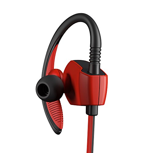 Energy Sistem Sport 1 - Auriculares deportivos in-ear (sistema Secure-fit, Bluetooth, sin cable) rojo