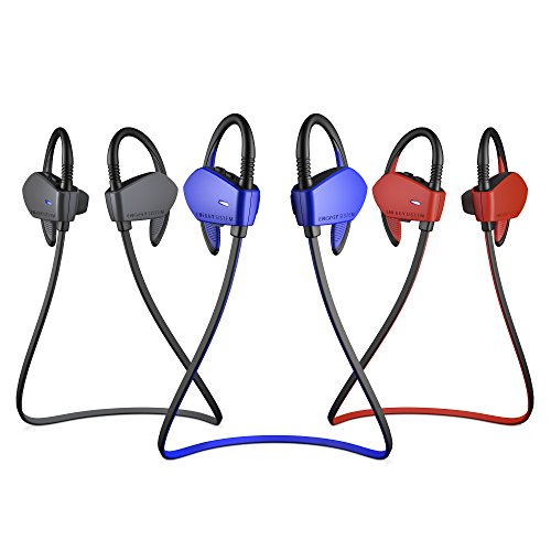 Energy Sistem Sport 1 - Auriculares deportivos in-ear (sistema Secure-fit, Bluetooth, sin cable) rojo