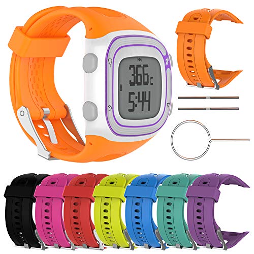 Enkomy Pulsera de Repuesto, Pulsera Ajustable de Silicona Suave como Repuesto con Herramienta para Garmin Forerunner 10 / Forerunner 15 GPS Running Watch