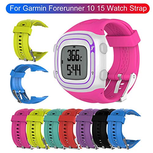 Enkomy Pulsera de Repuesto, Pulsera Ajustable de Silicona Suave como Repuesto con Herramienta para Garmin Forerunner 10 / Forerunner 15 GPS Running Watch